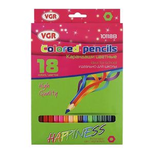 Карандаши цветные, 18 шт, Happyness 10118B VGR - Фото 1