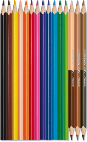 Карандаши цветные COLOR PEPS 12 цветов Classic + 3 цвета Duo Maped MP.832071 - Фото 1