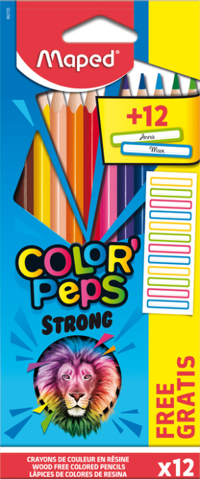 Олівці кольорові COLOR PEPS Classic 12 кольорів + 12 наклейок Maped MP.862725