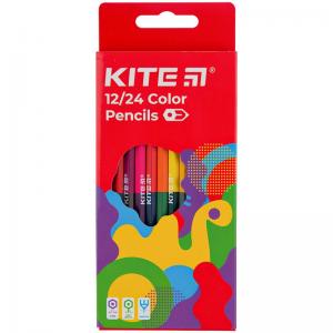 Олівці кольорові двосторонні KITE Fantasy K22-054-2 12 шт. 24 кольори