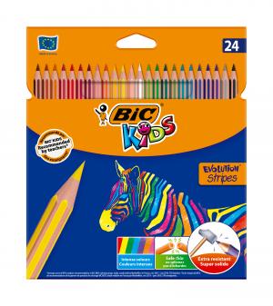 Карандаши цветные Evolution Stripes 24 шт BIC bc950525
