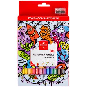Олівці кольорові TEENAGE, 36 кольору, картонна упаковка KOH-I-NOOR 3555