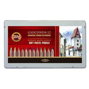 Пастельные карандаши GIOCONDA, 12 цветов, металлическая упаковка KOH-I-NOOR 8827012005PL - Фото 1