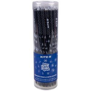 Олівець графітний з кристалом, HB, круглий, 36шт, туба Botanique KITE K20-059