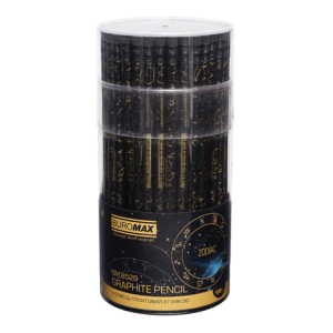 Карандаш Buromax графитовый HB BLACK ZODIAC с резинкой BM.8529
