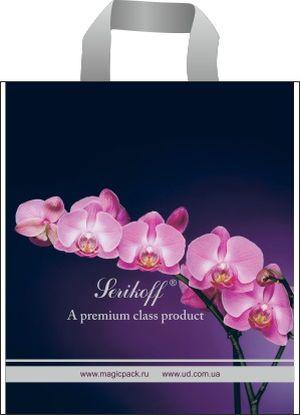 Пакет з петлевий ручкою 45*43+3см/100 Орхідея фіолетова (25 шт) 0170193