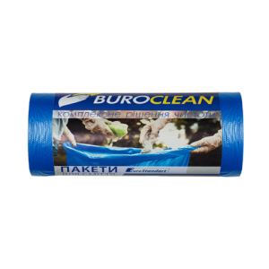 Пакети для сміття Buroclean 120л20шт 700*1080мм блакитні 19мкм ПВТ LDPE EuroStandart 10200048