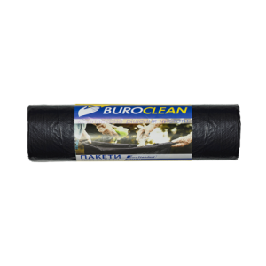 Пакети для сміття Buroclean 160л10шт 900*1070мм міцні чорні 22мкм ПВТ LDPE EuroStandart 10200054