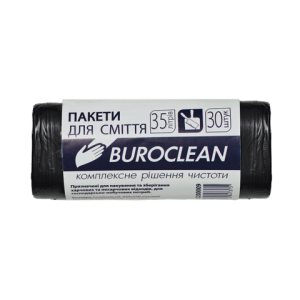 Пакети для сміття Buroclean 35л30шт 450*550мм 7мкм ПНТ HDPE ECO 10200010