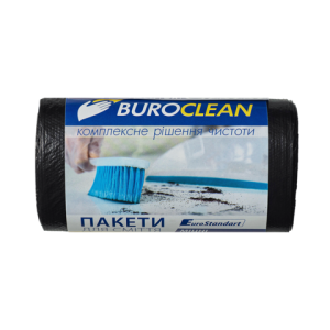 Пакети для сміття Buroclean 35л30шт 450*580мм міцні чорні 14мкм ПВТ LDPE EuroStandart 10200008