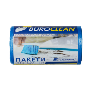 Пакети для сміття Buroclean 35л50шт 500x600мм блакитні 10мкм ПНТ HDPE EuroStandart 10200018