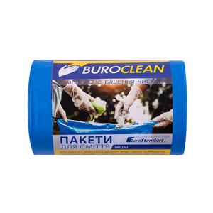 Пакети для сміття EuroStandart міцні, сині, 60 л, 40 шт, BuroClean, 10200037