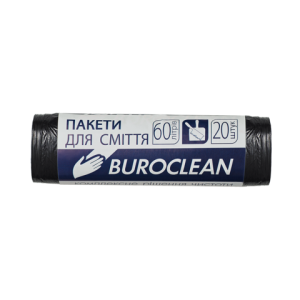 Пакети для сміття Buroclean 60л20шт 580*650мм 7мкм ПНТ HDPE ECO 10200029