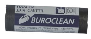 Пакети для сміття Eurostandart щільні чорні, 60 л, 20 шт, BuroClean, 10200032