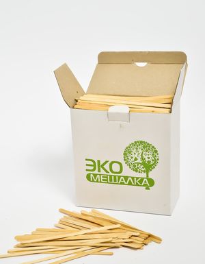 Паличка-мішалка дерев'яна ЕКО 14 см карт. упаковці 1000 шт 0112012 - Фото 1