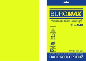 Бумага цветная А4 NEON, EUROMAX, 20листов, BUROMAX BM.2721520E