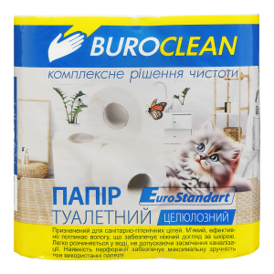 Папір туалетний целюлоза BUROCLEAN EuroStandart 10100065 4 рул 10100013