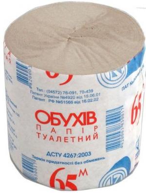 Туалетная бумага Обухов мукалатурная без гильзы тп.об65с