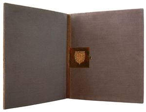 Папка адресная Foliant натуральная кожа Державная с латунными углами трезубец EG360 - Фото 3