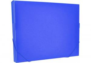 Папка-бокс А4 30 мм Optima O35616-02 пластиковая на резинках синяя