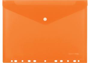 Папка-конверт А4 на кнопке с перфорацией Economix 180 мкм фактура апельсин ассорти E31325 - Фото 1
