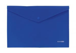 Папка-конверт А4 на кнопке непрозрачная фактура апельсин синяя Economix E31305-52