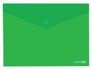 Папка-конверт А4 на кнопке непрозрачная фактура апельсин зеленая Economix E31305-54