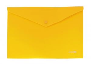 Папка-конверт А4 на кнопке непрозрачная фактура апельсин желтая Economix E31305-55