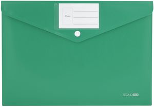 Папка-конверт А4 прозора на кнопці з кишенею Economix E31326 - Фото 2