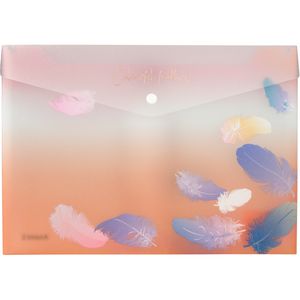 Папка на кнопке А4, Colourful Feather, пластик с блестками, 180 мкм, AXENT 1432 - Фото 3