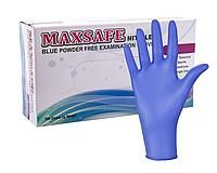 Перчатки MAXSAFE голубые нитрил без пудры 100шт в боксе 014507 - Фото 1
