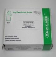 Перчатки MEDICARE виниловые прозрачные в боксе 100 шт 014505