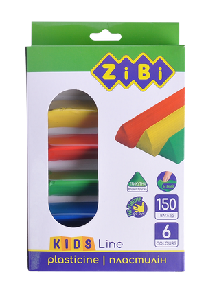 Пластилін 6 кольорів, 150 р, KIDS Line ZiBi ZB.6225