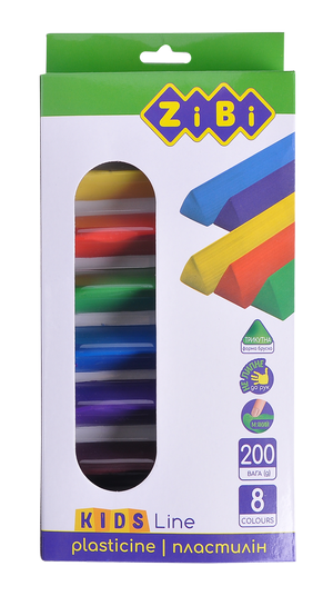 8 кольорів пластилін, 200 г, ZiBi KIDS Line ZB.6226