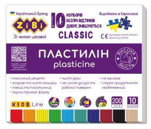 Пластилін ZiBi CLASSIC KIDS Line ZB.6232 10 кольорів 200г