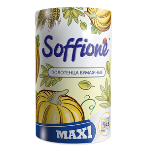 Полотенца целлюлозные Soffione Maxi 1 рулон белый/тиснение рп.sf.1б