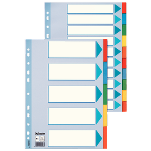 Роздільники з кольорового картону А4, 5 аркушів Esselte 100191