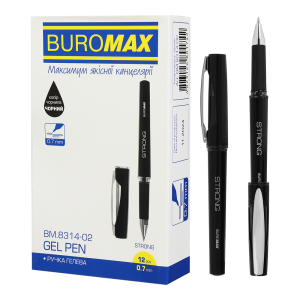 Ручка гелева з гумовим грипом Buromax STRONG 0.7 мм BM.8314