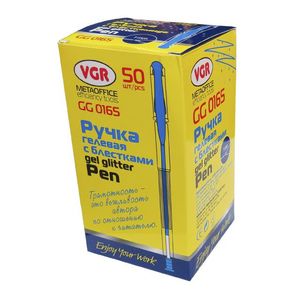 Ручка гелева з блискітками, 1мм, GG-0165-B VGR - Фото 1
