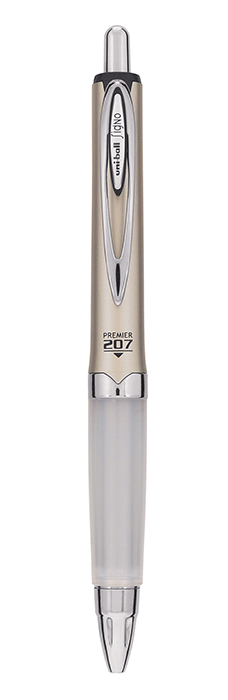 Ручка гелева автоматична 0.7 мм PREMIER Silver у PP футлярі UMN-207GG.Box - Фото 2
