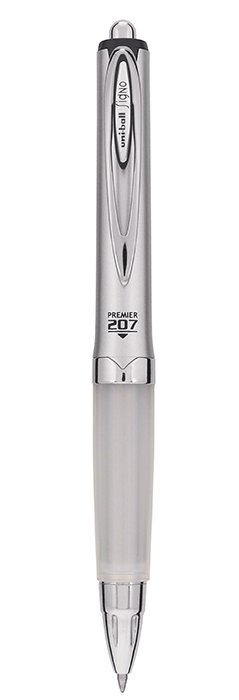 Ручка гелевая автоматическая 0.7 мм PREMIER Silver в PP футляре UMN-207GG.Box - Фото 3