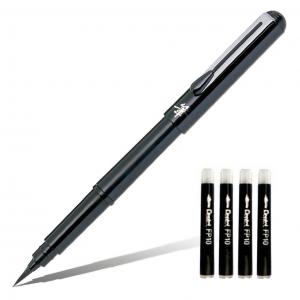 Ручка-кисть для каліграфії Pentel Pocket Brush GFKP3-А 4 картриджа - Фото 3