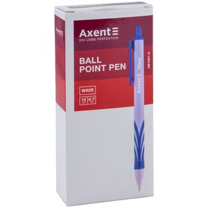 Ручка шариковая Wave, синяя, автоматическая, 0.7 мм AXENT AB1091-02-A - Фото 1
