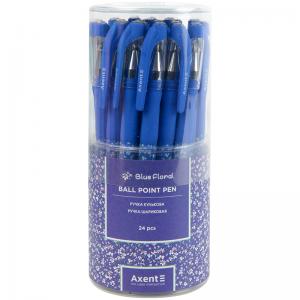 Ручка кулькова Blue floral синя AXENT AB1049-36-A - Фото 1