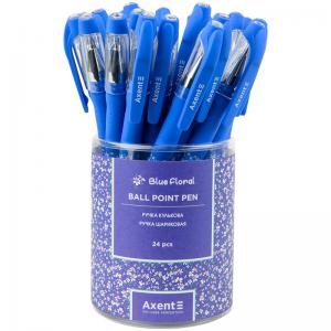 Ручка кулькова Blue floral синя AXENT AB1049-36-A - Фото 3