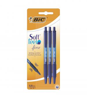 Ручка кулькова Soft Clic Grip синій 3 шт BIC bc893221