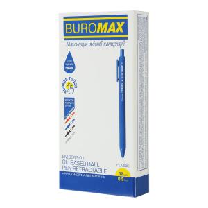 Ручка масляная автоматическая 0.5 мм Rubber Touch ассорти корпусов BUROMAX BM.8363-01