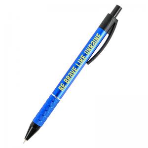 Ручка масляная автоматическая AXENT Prestige BE UKRAINE AB1086-07-02 Be brave like Ukraine синяя