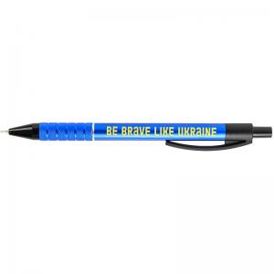 Ручка масляная автоматическая AXENT Prestige BE UKRAINE AB1086-07-02 Be brave like Ukraine синяя - Фото 1