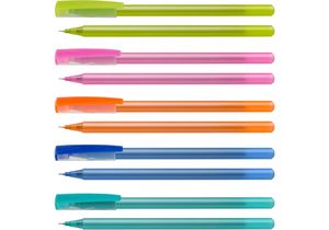 Ручка масляная OPTIMA FLAME 0,7 мм. Корпус ассорти, пишет синим O15643